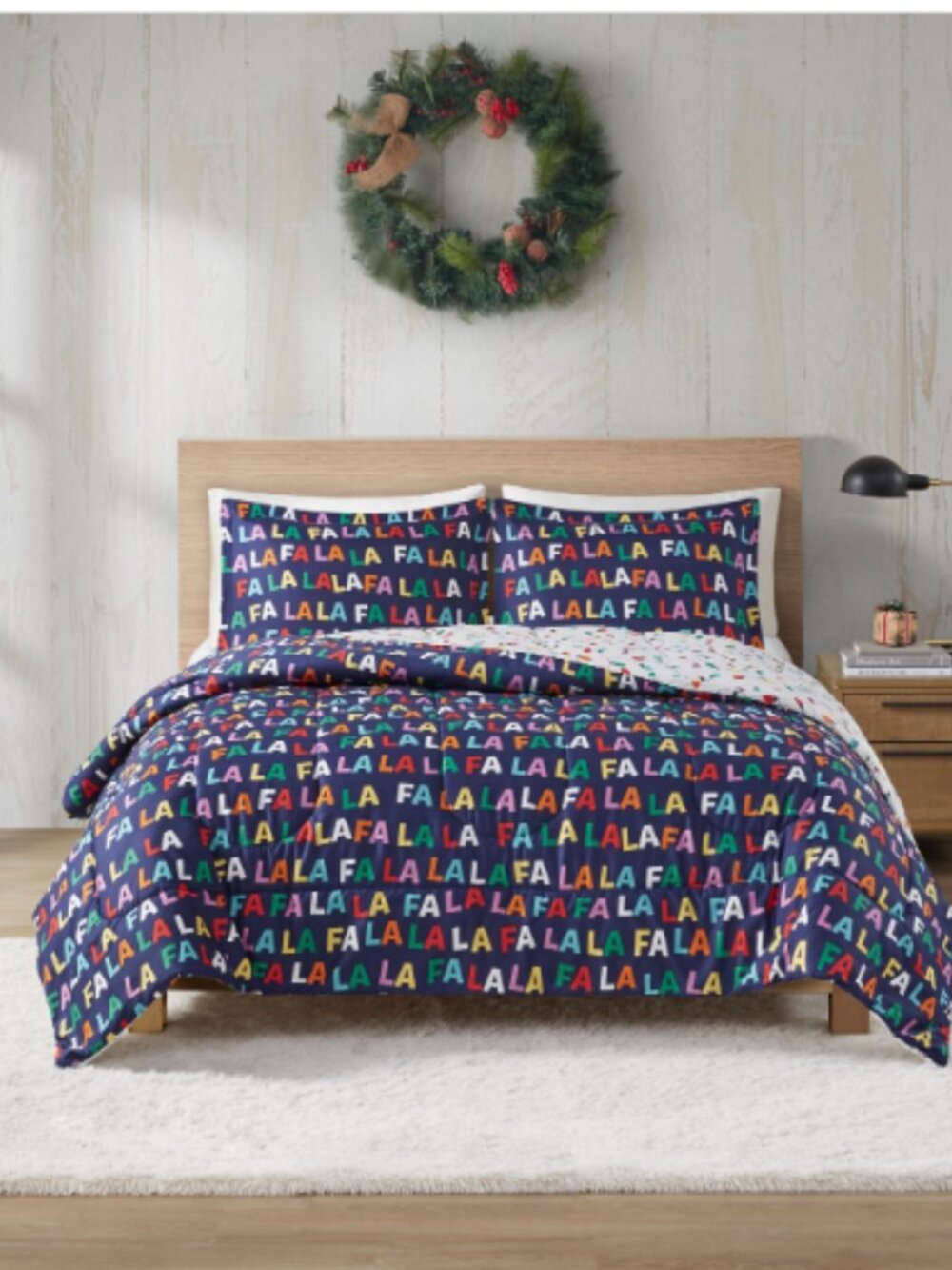 Jla Home Holiday FaLaLa 3-Pc. Comforter Set,   Blue